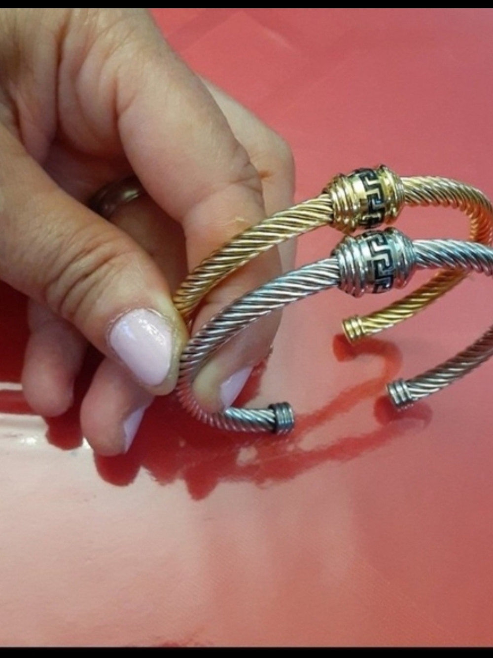 18kt Gold Plated Open Cuff Bangle - Picture 3 of 4